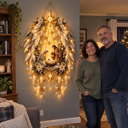 🔥 Last Day 50% OFF-👼 3D Heavenly Angel Wings Nativity Light✨ – Lighted Christmas Wall Decor  ✈️