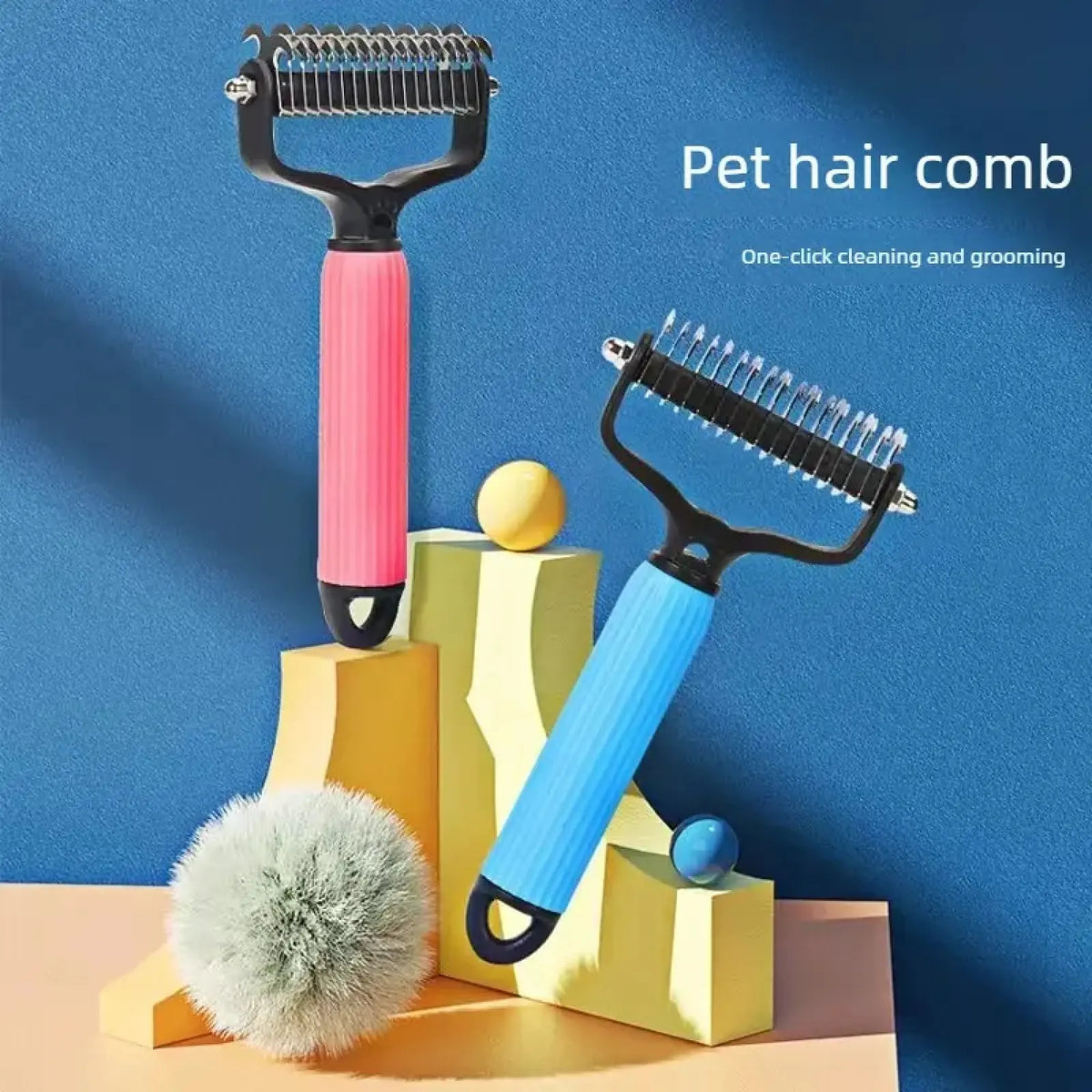 ✨HOT SALE🔥Dual-Sided Pet Grooming Comb for Dogs & Cats