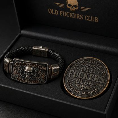 🔥 Limited-Time Sale-Old Guys Club Bracelet and Coin Set Gift Box