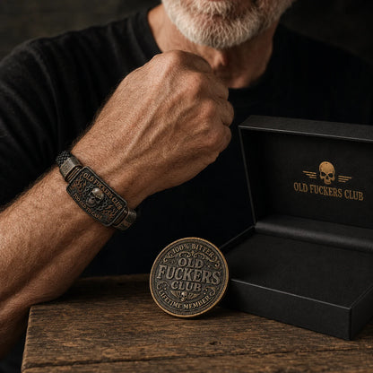 🔥 Limited-Time Sale-Old Guys Club Bracelet and Coin Set Gift Box