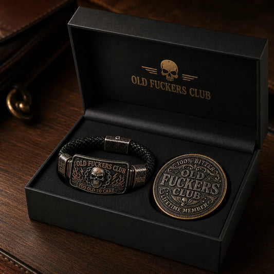 🔥 Limited-Time Sale-Old Guys Club Bracelet and Coin Set Gift Box