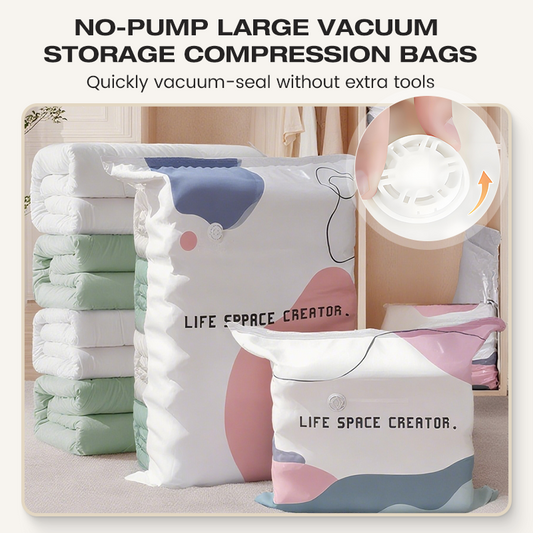 🥳LAST DAY BUY 2 GET 1 FREE!!💞100K+ SOLD!🧳💨 No‑Pump Vacuum Storage Bags